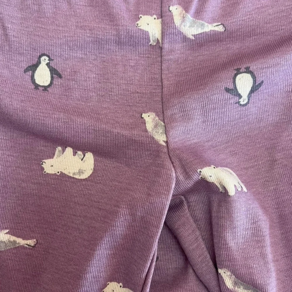 Carter's Baby Girl Gray and Lavender Penguin Pajama 3-Piece Set Size 6 Months